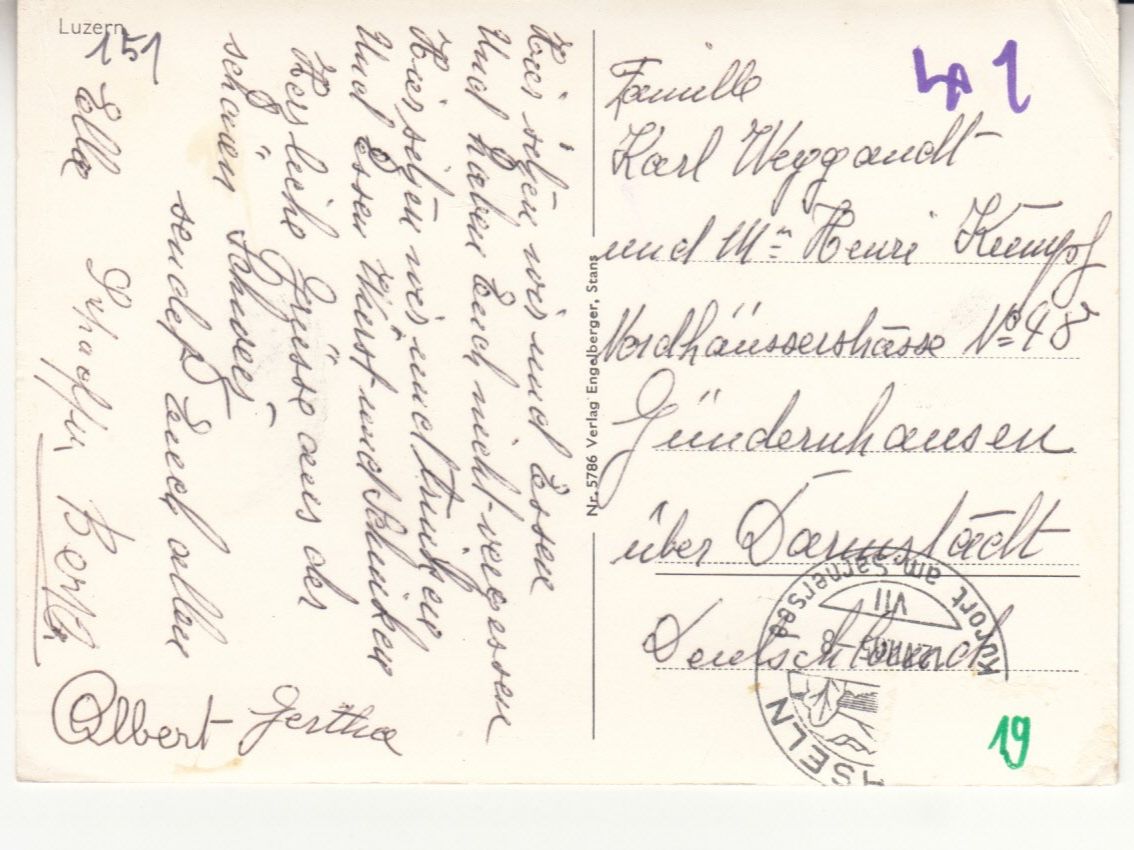 Ansichtskarten: Luzern 1965 – Gebraucht aus Bürglen TG von StampGraf 1