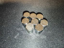 Ventilkappen Set 8 Stück Metall verchromt gebraucht