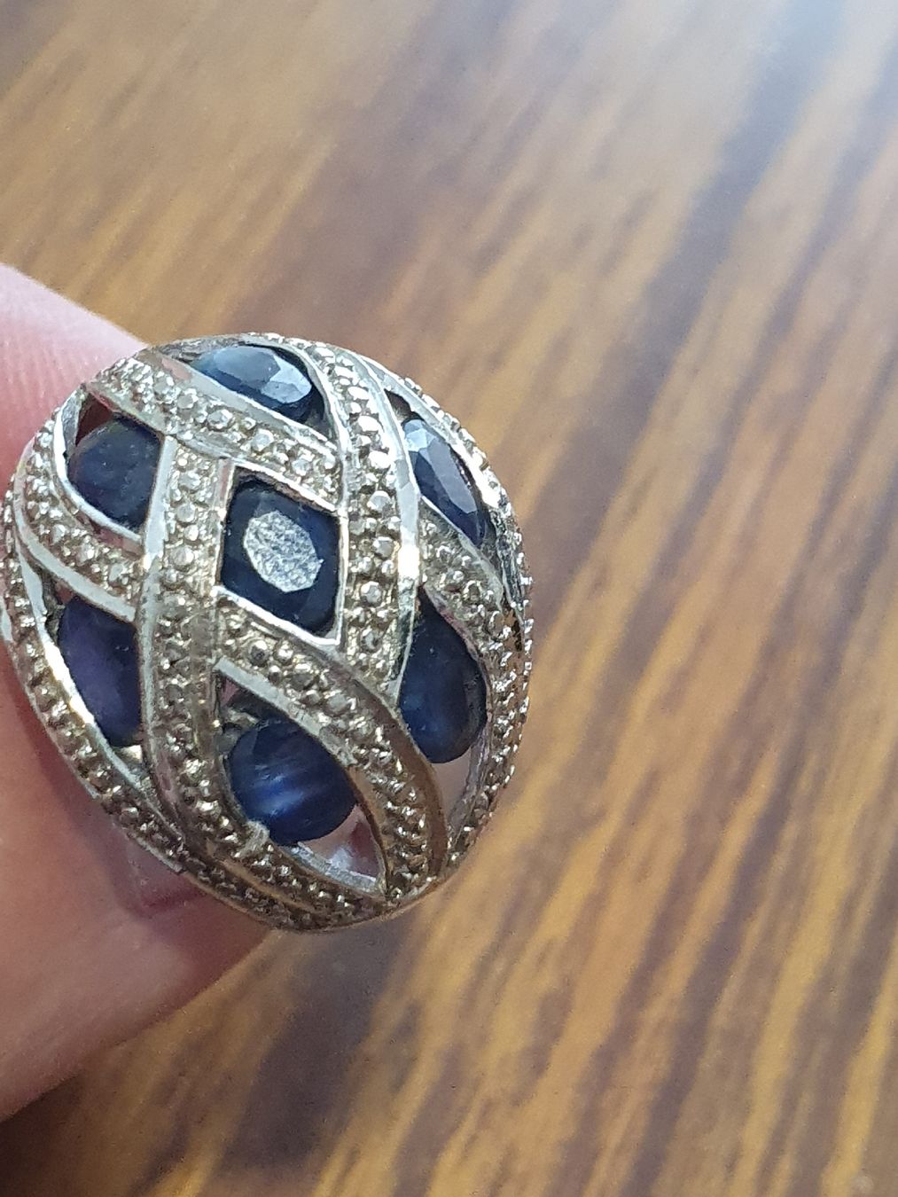 Ringe: Ansprechender Saphir Ring in 925er Silber Montur – Gebraucht aus Wohlen AG von palmsprings 5