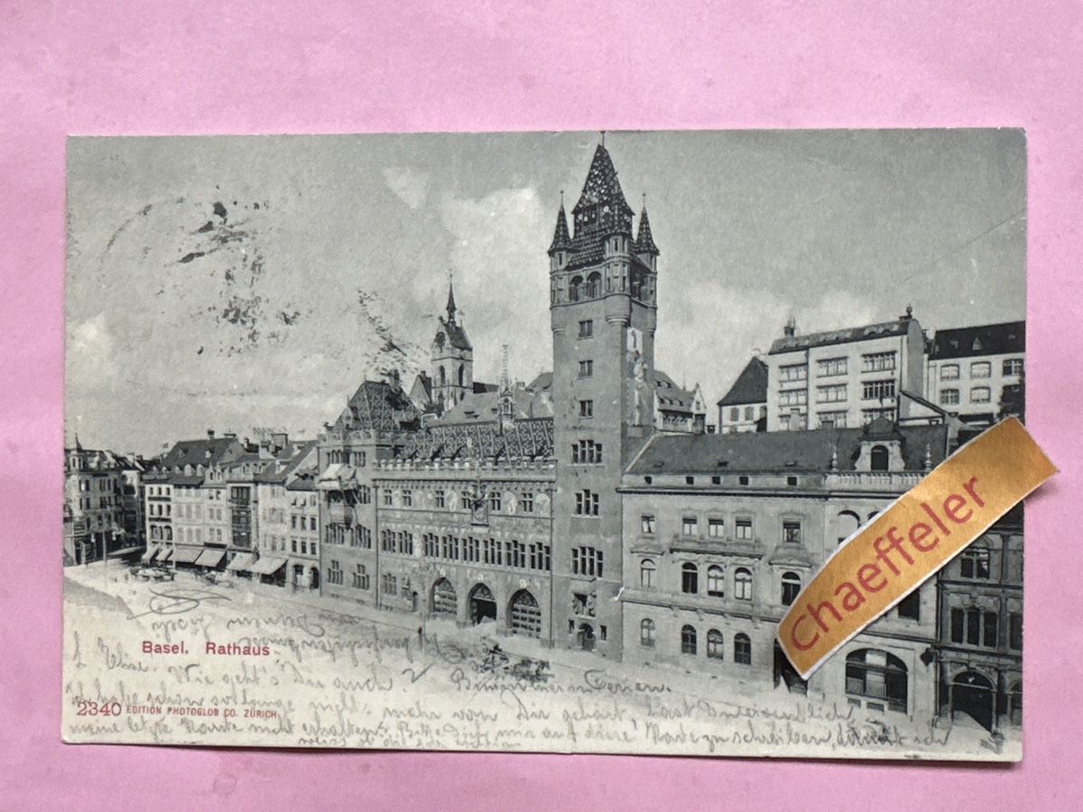 Cartoline postali: 1905 Basel, Rathaus  – Usato da Zürich venduto da Chaeffeler