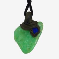 Chrysopras Steinanhänger mit Lapislazuli