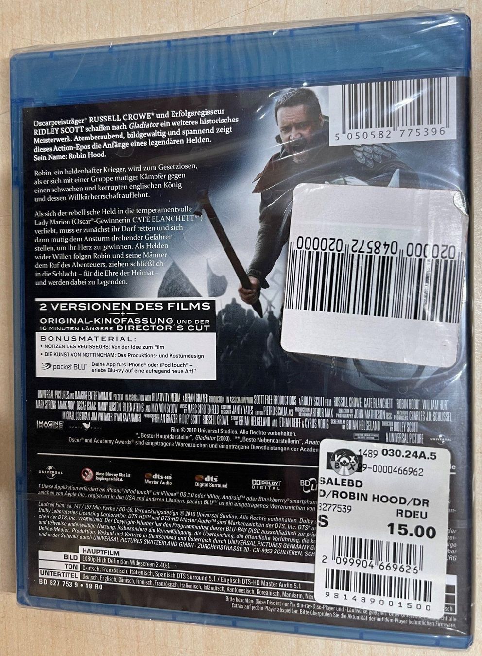 Alle DVDs: Robin Hood - blu ray – Neu und originalverpackt aus Oftringen von Vucki 1