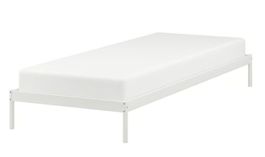 VEVELSTAD Bettgestell weiss mit Matratze, 90x200 cm