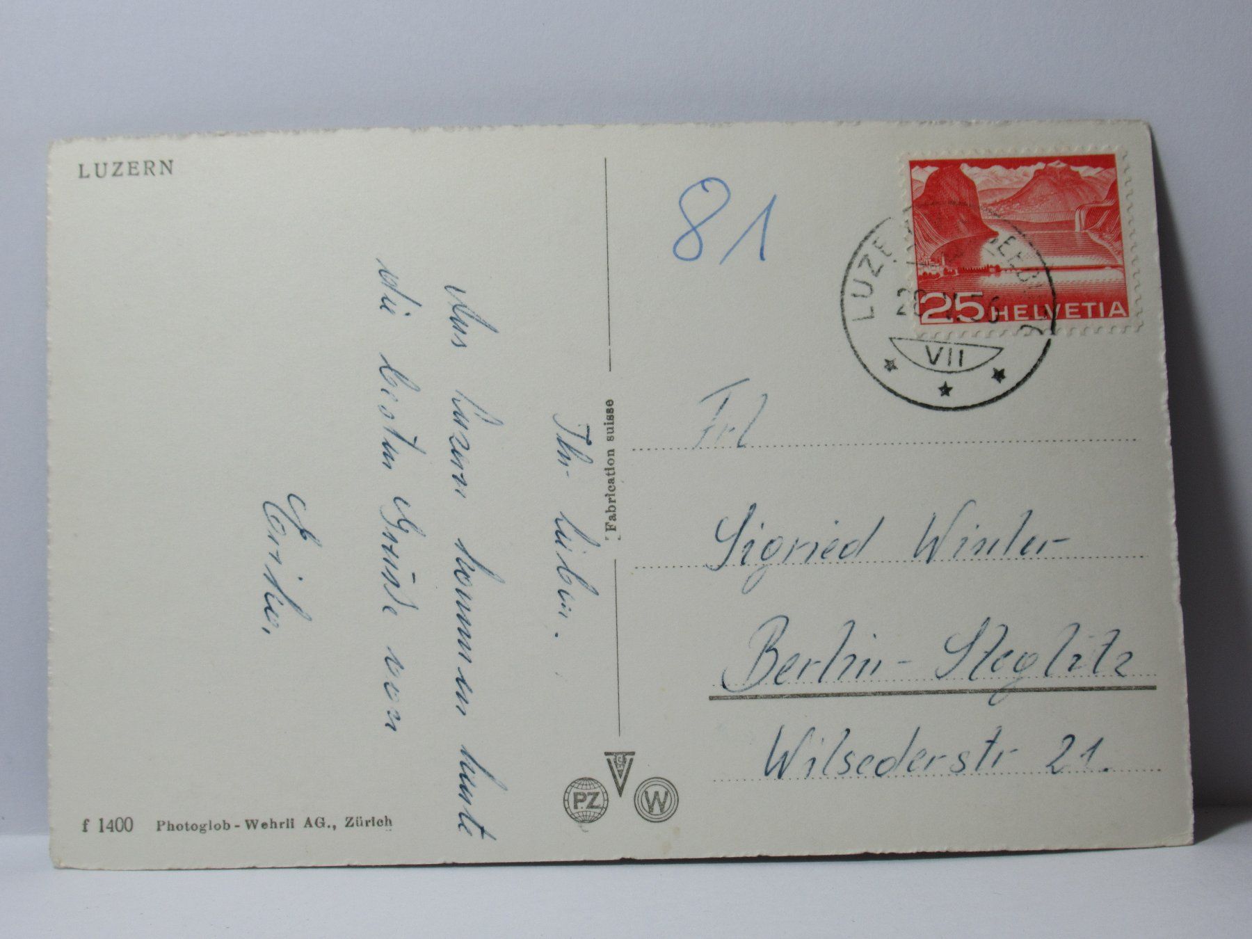 Cartoline postali: Luzern , Dampfschiff , Kapellbrücke 1956 – Usato da Grenchen venduto da Bluemchen1900 1