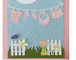 Neue Stanzschablone  Baby Wäscheleine