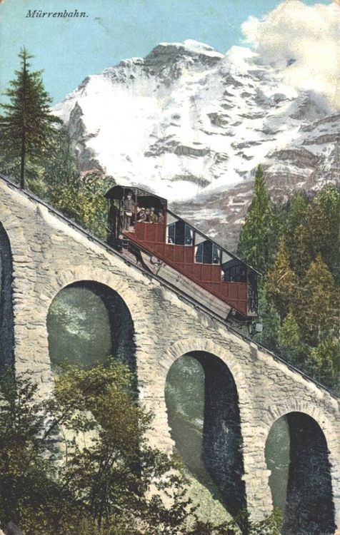 Mürrenbahn auf Viadukt, Standseilbahn, R. Gabler (Gebraucht) in Luzern ...