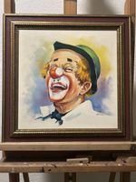 Original Ölgemälde „Lachender Clown“ signiert HERA – 40 × 40