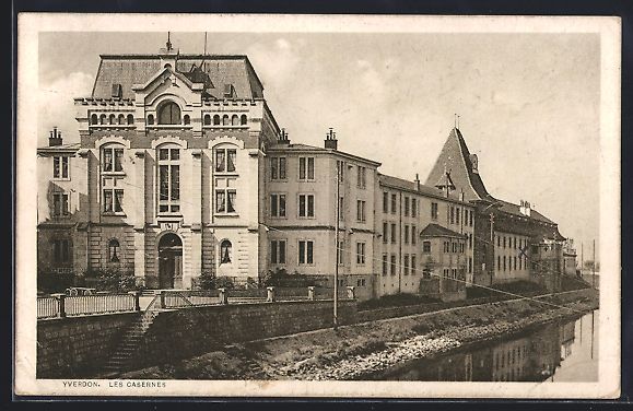 Cartoline postali: AK Yverdon, Les Casernes, 1920 – Usato da Berlin venduto da bartko-reher
