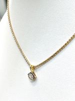 NEUE GOLDKETTE 750 MIT 1,0 ct.NATURAL DIAMANT ANHÄNGER ZERTI