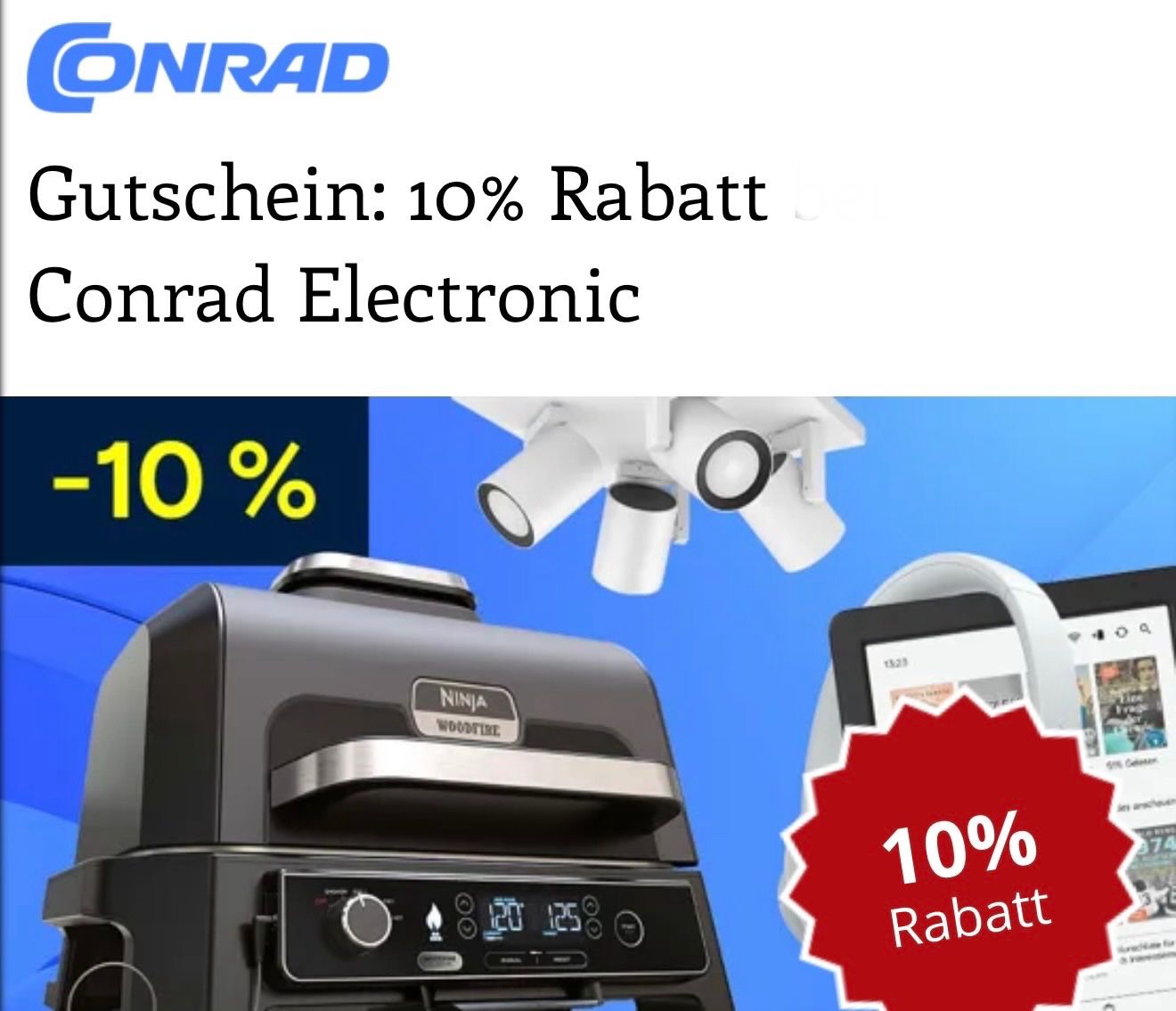 Conrad Buoni: Conrad 10% Rabatt Gutschein – Nuovo e nell'imballaggio originale da Zürich venduto da Marcel_2202