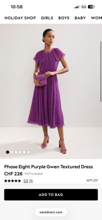 Phase Eight Lila Gwen Kleid Grösse 38 Sommerfestlich