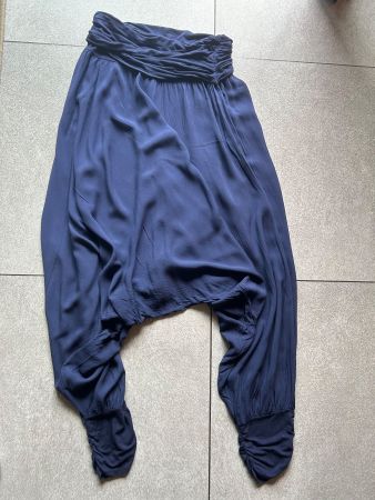 Pluderhose Sarouelhose tissu léger blue gr. M