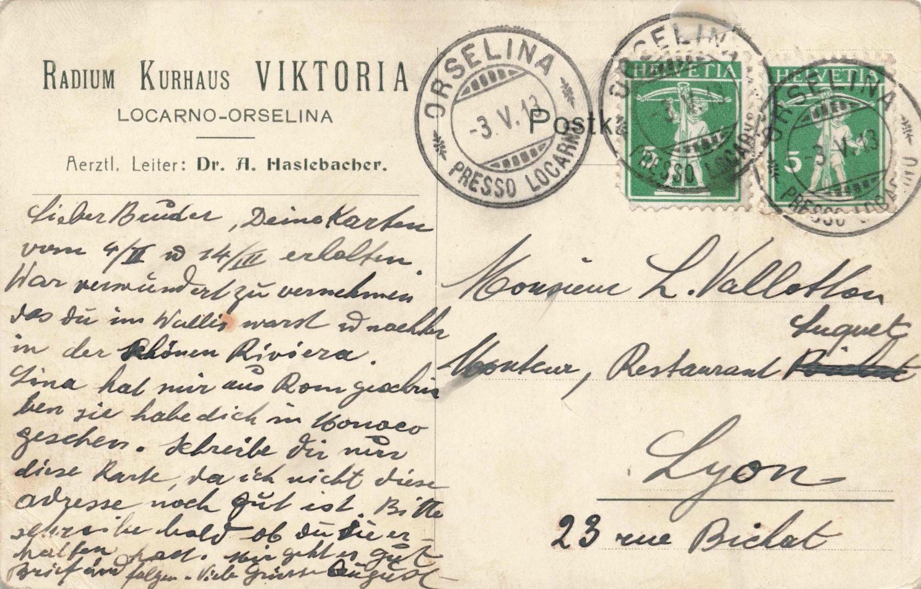 Cartoline postali: Locarno – Usato da Biasca venduto da Blenio71 1