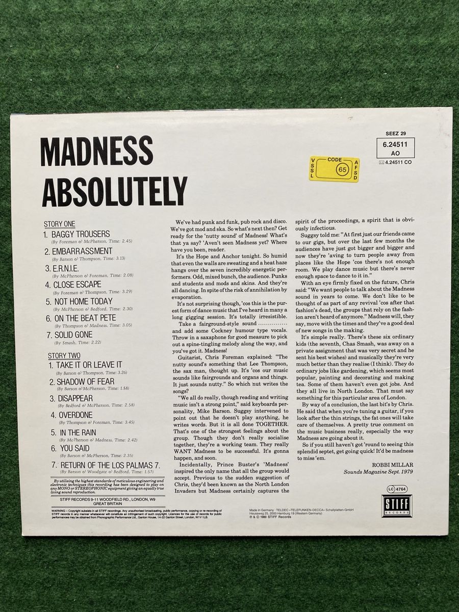 Dischi in vinile: LP Madness: Absolutely – Usato da Bolligen venduto da Meanstreak 1