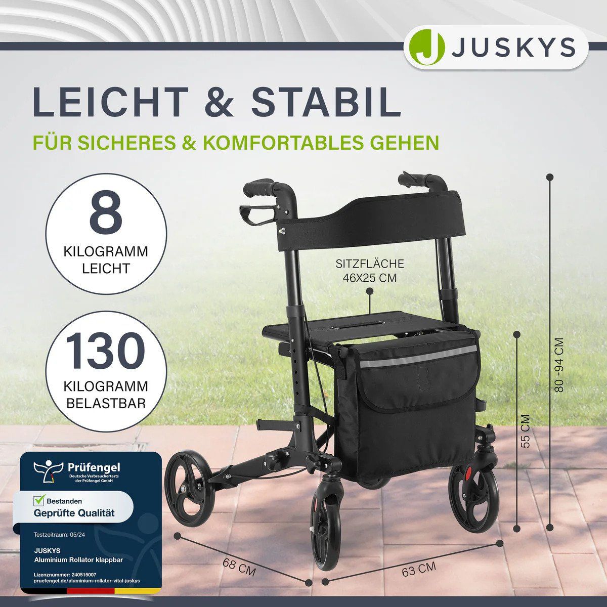 Gehhilfen: Aluminium Rollator Vital mit Sitz – Neu und originalverpackt aus Kreuzlingen von DealBlitz 1