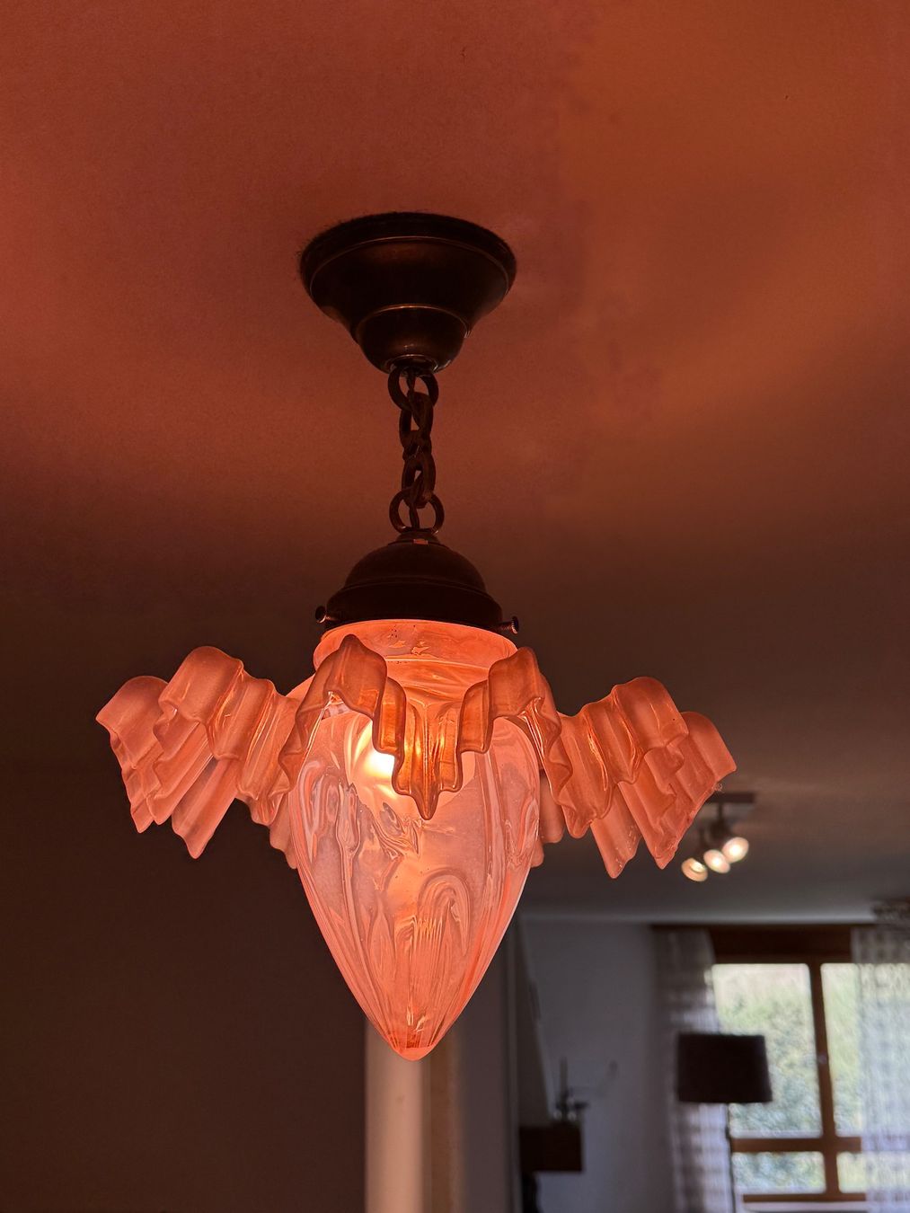 Lampadari & plafoniere: Hängelampe rosa Glas Art Déco Stil – Usato da Itingen venduto da uhu777 6
