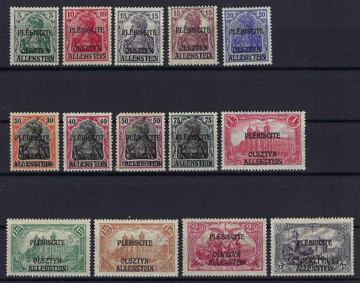 Tutti i francobolli: 1920 Allenstein in Ostpreussen herausgegeben – Usato da Hitzkirch venduto da walti1959