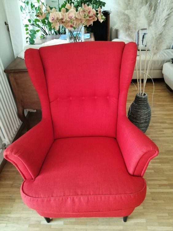 IKEA Ohrensessel STRANDMON Rot Kaufen auf Ricardo