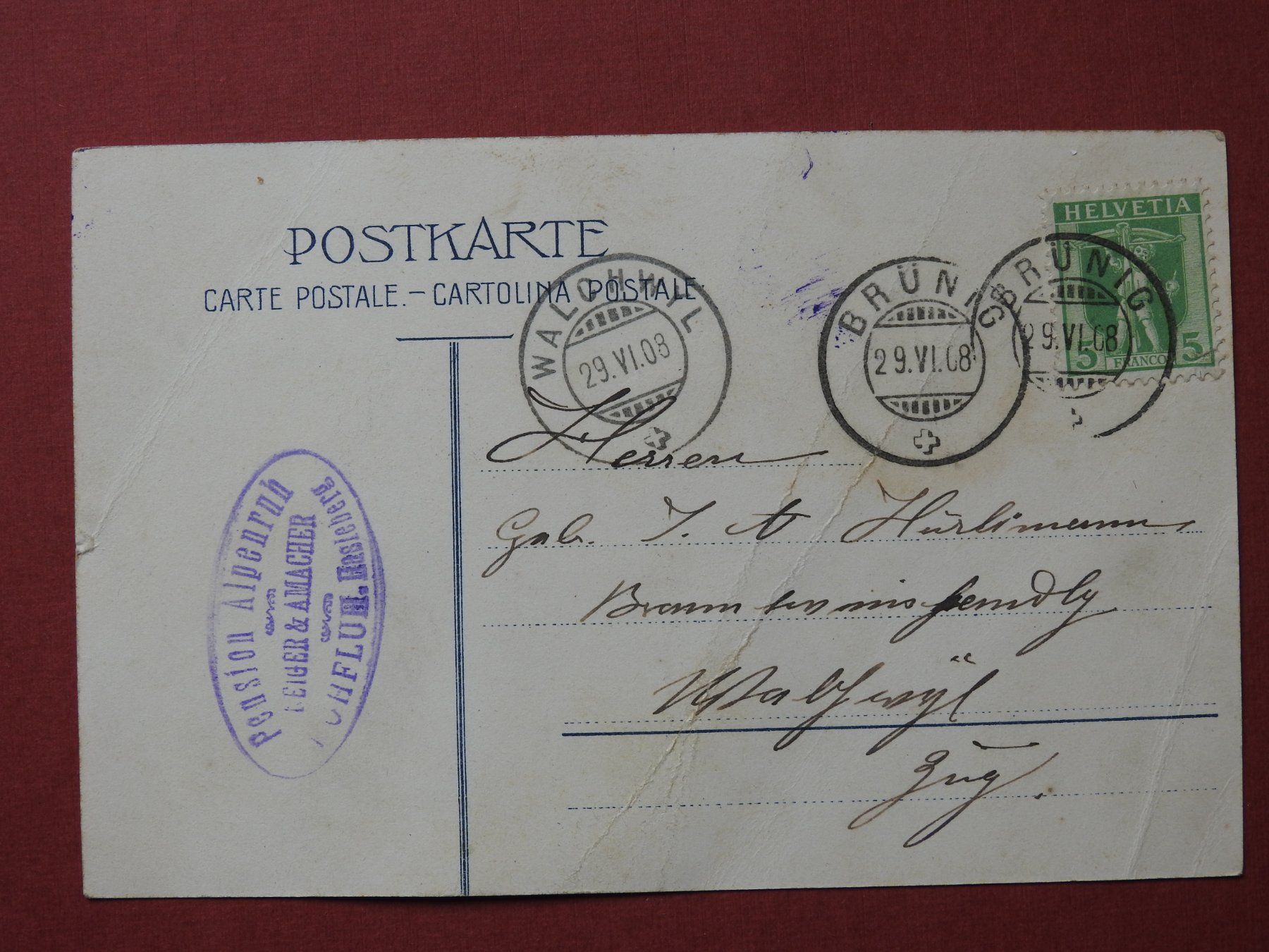 Cartoline postali: Hohfluh  Pension Alpenruh – Usato da Rain venduto da 999-800-K 1