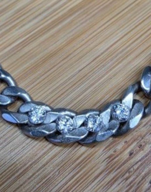 Ketten: Collier argent avec diamants de moissanite certifiés GRA – Gebraucht aus Reconvilier von MARCLAT 6