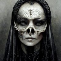 Fineart Print Skull Women Gothic Dark A2 EINZELSTÜCK