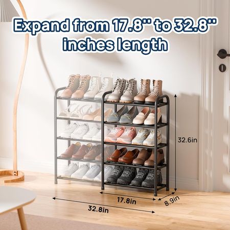 Schuhregal, 5 Ebenen 45-83 cm