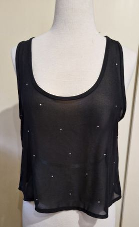 Elegantes schwarzes Glitzertop 'Vert de Rage' Gr. M