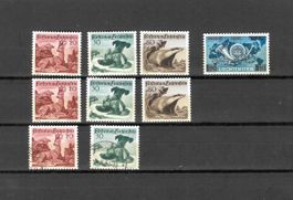 Liechtenstein 1950 Lot Serie Jagdserie und Aushilfsausgabe