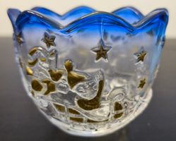 Festliche Teelichthalter aus Glas, Weihnachtsdeko, Neu
