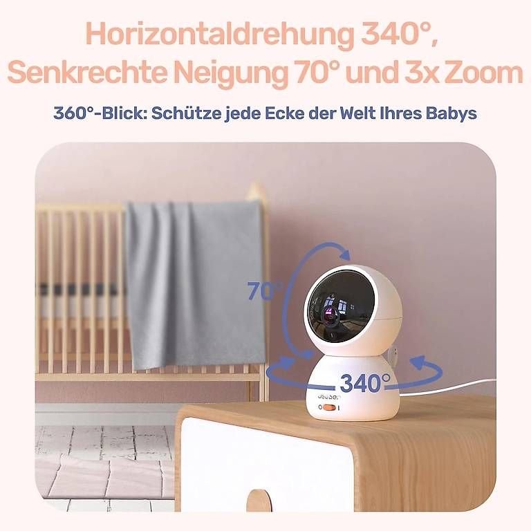 Babyphone: jeeber Babyphone mit 2 Kamera 2K mit 4" Farbdisplay 500m – Nuovo (secondo la descrizione) da Kreuzlingen venduto da Best-Deal-Oase 2