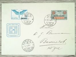 TR02 Enveloppe + Timbre Suisse 1938