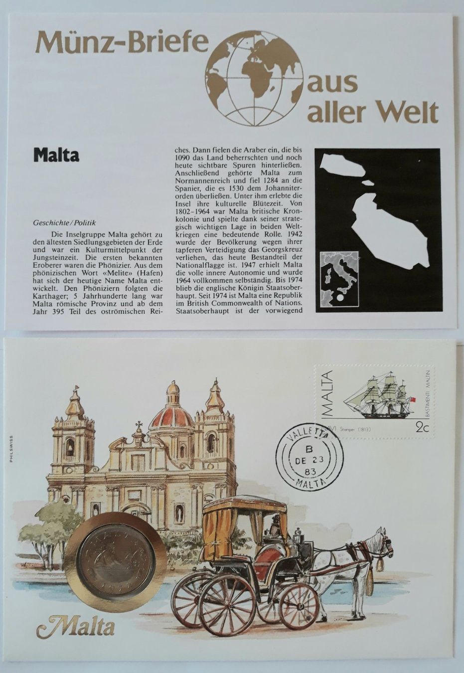 Tutti le monete: Münzbrief Malta 1983 – Usato da Niederuzwil venduto da lubimaja