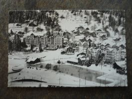 Alte Ansichtskarte Palace-Hotel Wengen Winter Eislaufbahn
