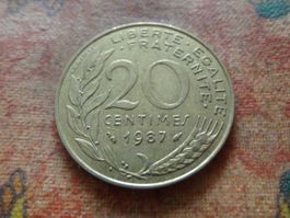 FRANCE  20 Centimes  1987  (P)