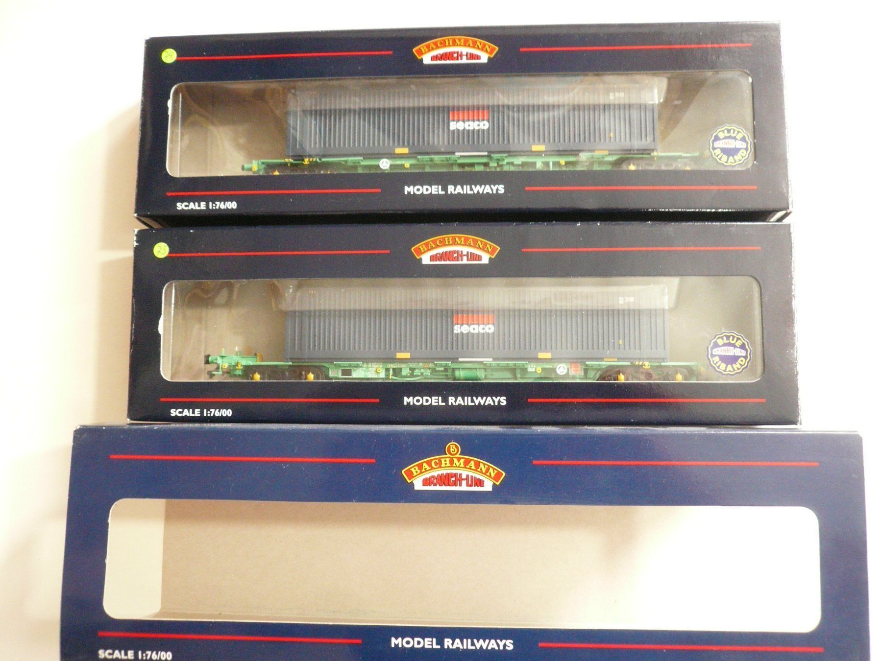 Modellini di ferrovie: BACHMANN H0 CONTAINERWAGEN SET " SEACO " WAGEN MIT CONTAINER – Nuovo e nell'imballaggio originale da Pfaffnau venduto da nolff