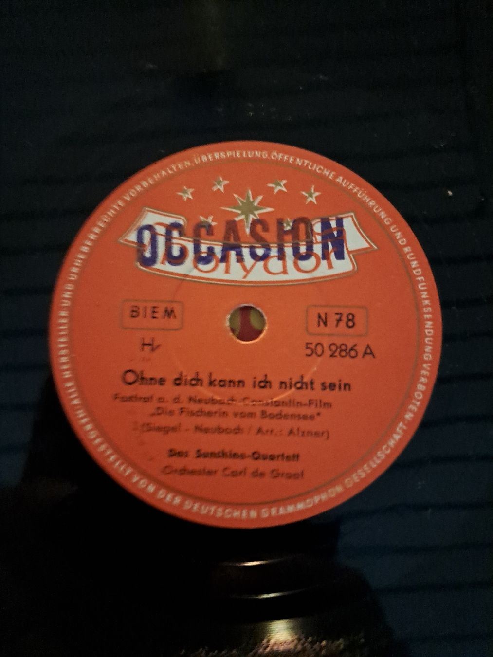 Dischi in vinile: Schellack DAS SUNSHINE QUARTETT "Ohne Dich Kann. . " Polydor – Usato da Uetendorf venduto da Essiggurken 1