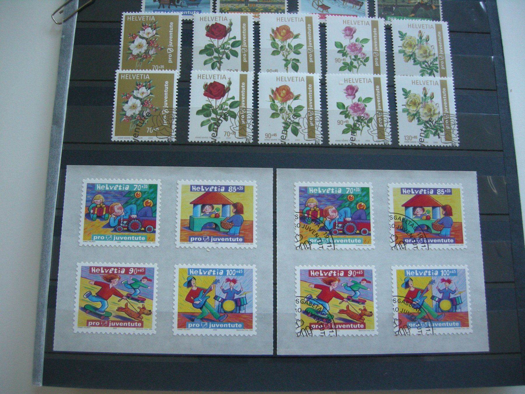 Tutti i francobolli: 2000 -2003, 4 SÄTZE PRO JUVENTUTE POSTFRISCH+ERSTTAG, FRANKA – Usato da Rüti ZH venduto da jupi1945 2