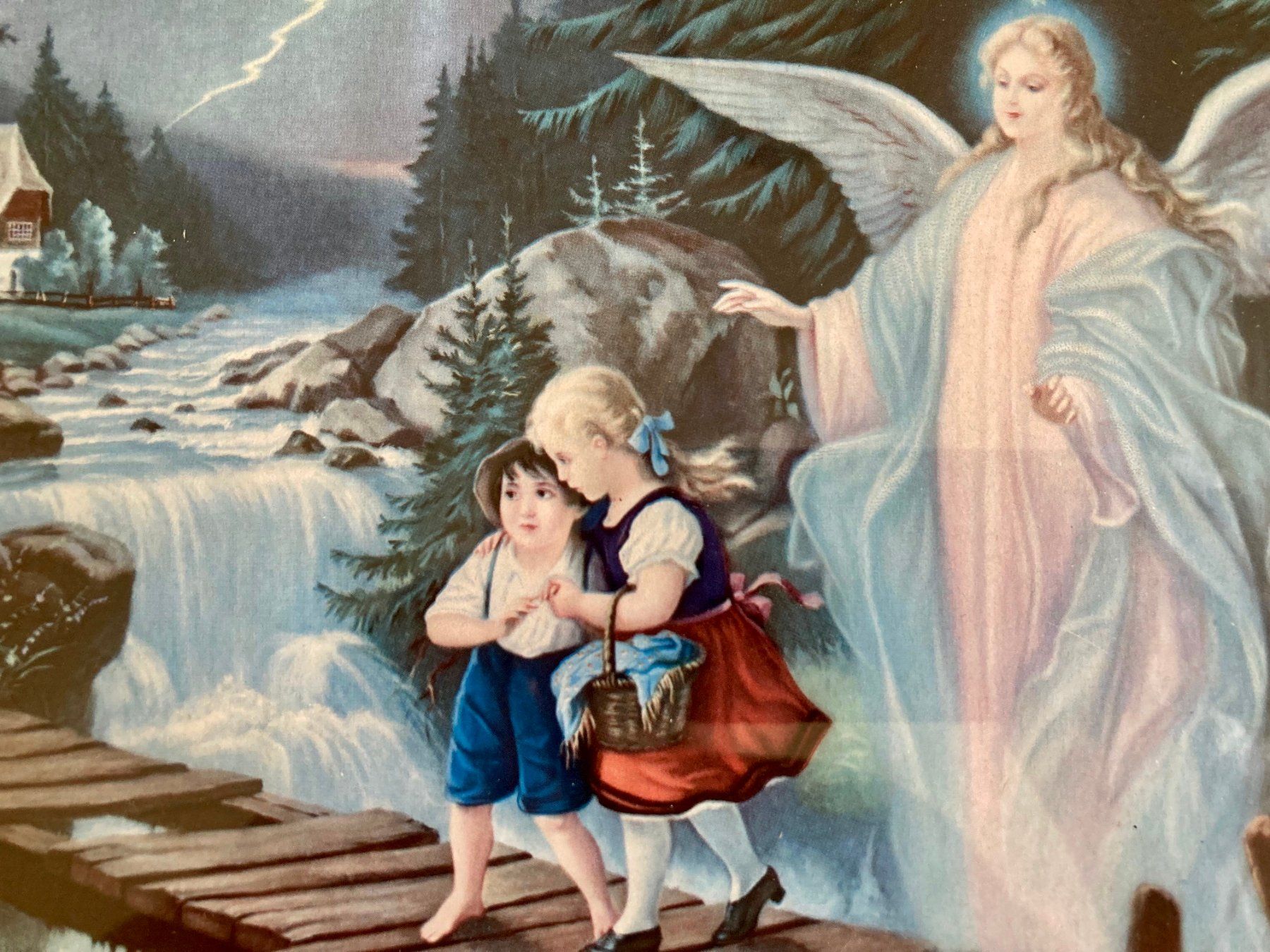 Poster & Bilder: Schutzengel Bild mit schönem Goldrahmen – Gebraucht aus Zürich von cornetto55 1
