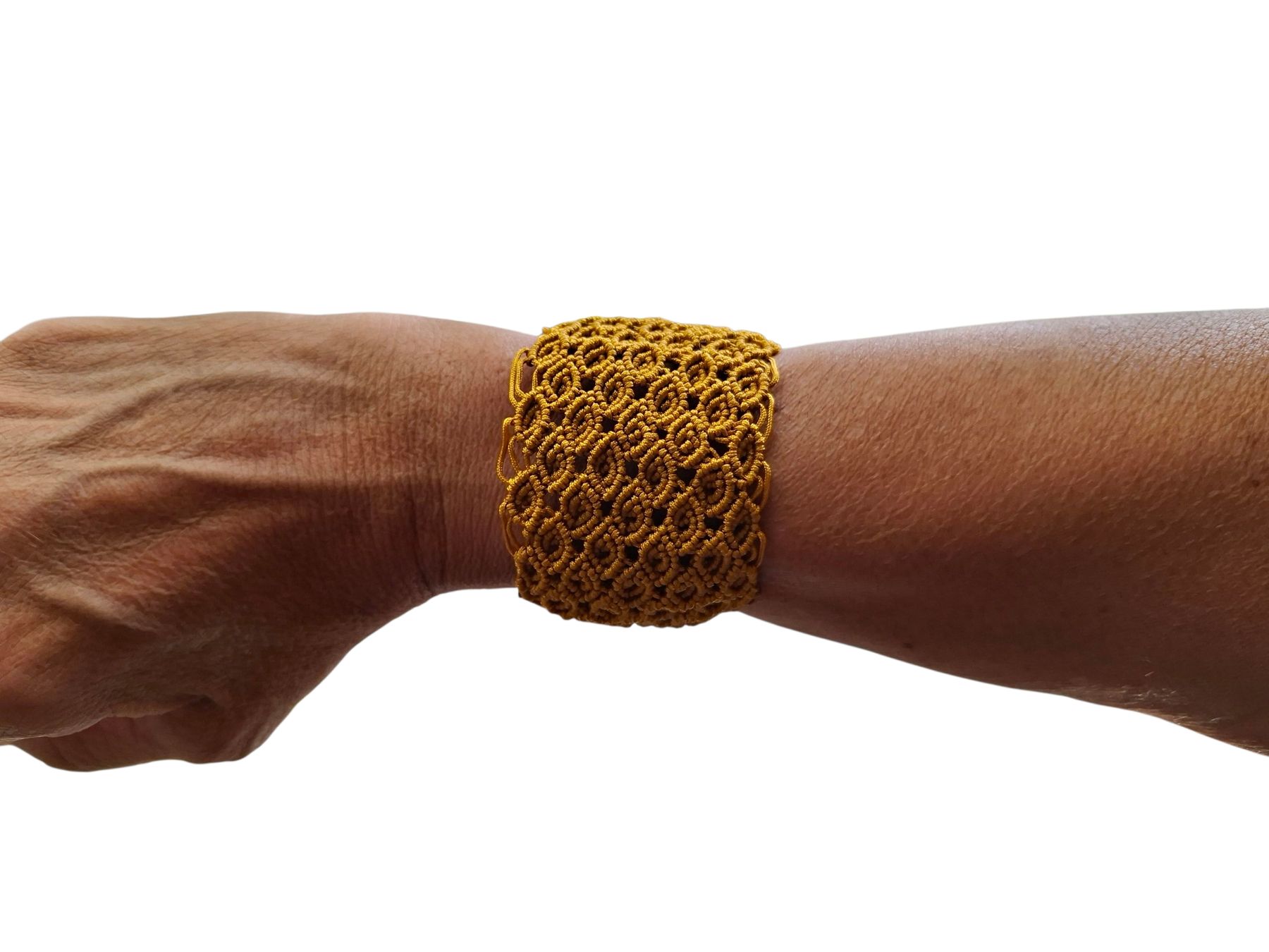 Bracciali & Braccialetti: Handgemachtes Makramee Armband, Senfgelb, Boho Stil. – Nuovo (secondo la descrizione) da Luzern venduto da Bbig 1