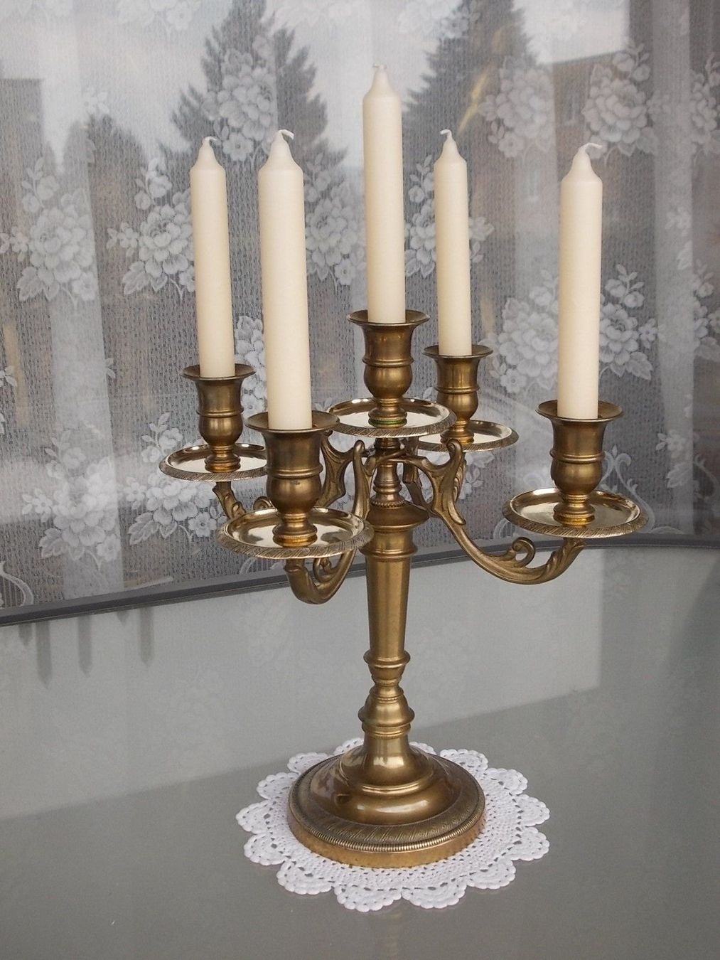 Portacandele: 34cm Empire-Stil Prunk Messing Kerzenständer 5flammig 2280gr – Usato da Ostermundigen venduto da eschbe