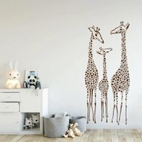 Autocollant mural en vinyle avec girafe