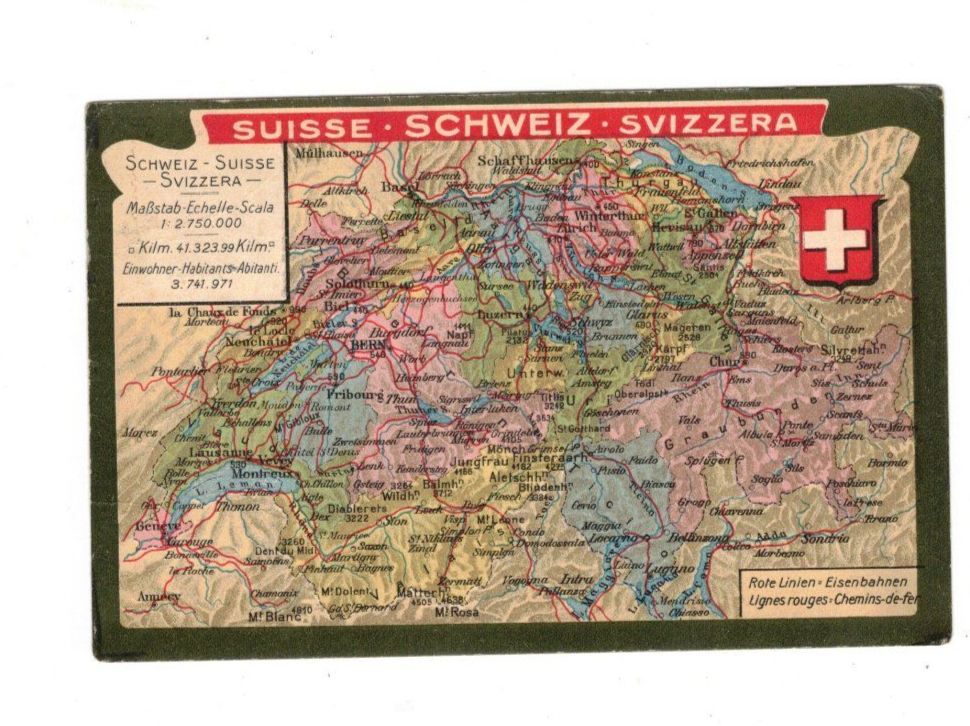 Cartoline postali: Ansichtskarten Landkarten Schweiz USA Amerikaselten – Usato da Widnau venduto da Seppl480