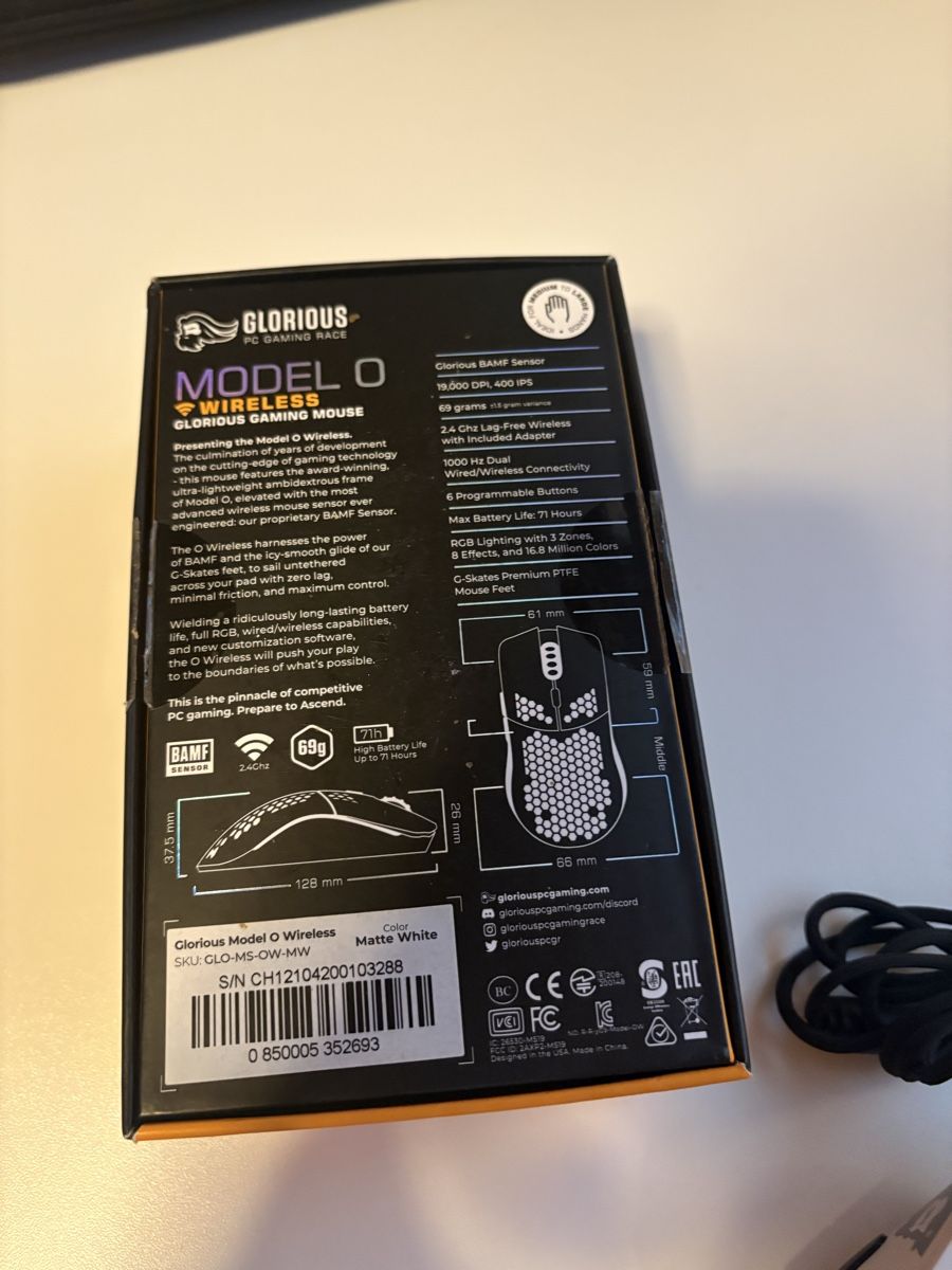 Maus: Glorious Model O Wireless White Mouse – Neu (gemäss Beschreibung) aus Zwillikon von nti_j8gs 3