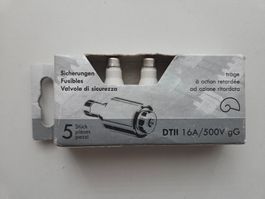 Schmelzsicherung DII T E27 16A gG 500 V 5 Stück