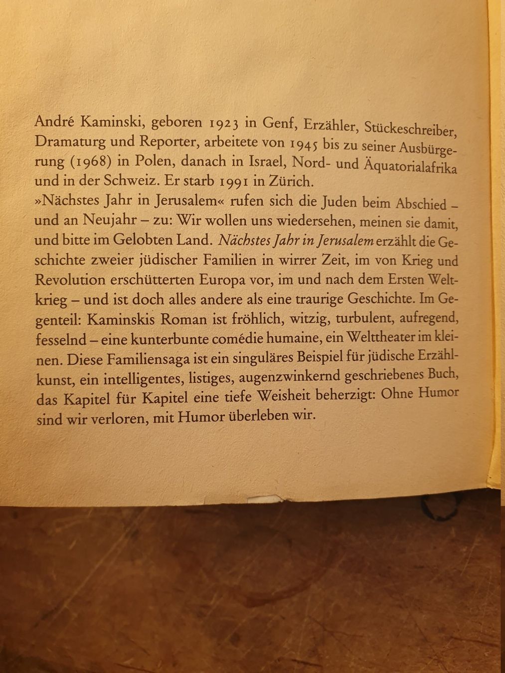 Libri: Nächstes Jahr in Jerusalem - Andre Kaminski – Usato da Zürich venduto da loosebone 1