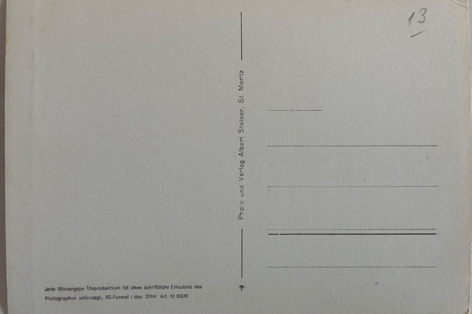 Cartoline postali: Albert Steiner, St. Moritz - Bergblumen im Fextal – Usato da Frauenfeld venduto da Merk52 1