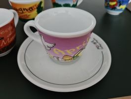 6 IPA Espresso Tassen mit Teller aus Italien