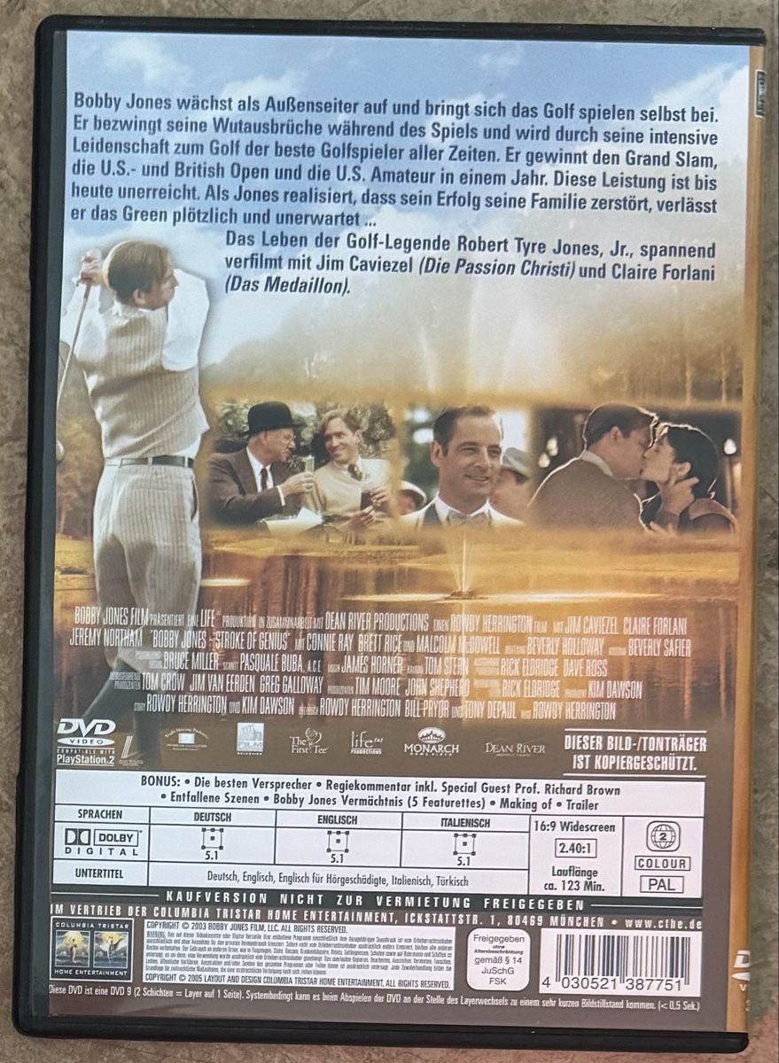 Alle DVDs: BOBBY JONES DIE GOLF LEGENDE  – Neu (gemäss Beschreibung) aus Dietikon von AndreaSch01 1