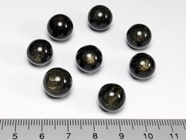 Gold-Obsidian Kugeln 11 bis12mm 8Stk.