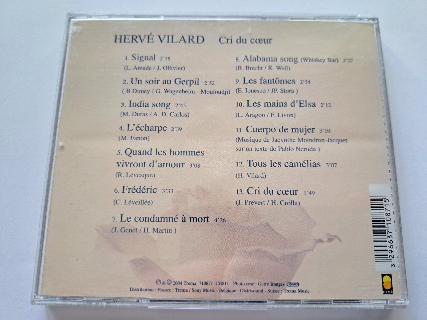 CD: Cd Hervé Vilard - Cri du Coeur  – Usato da Pully venduto da bro_n52j 1